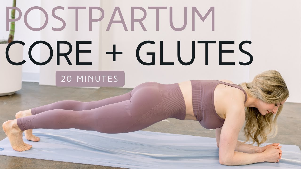 20 Minute Postpartum Core and Glutes Workout - C-section safe, resistance band option