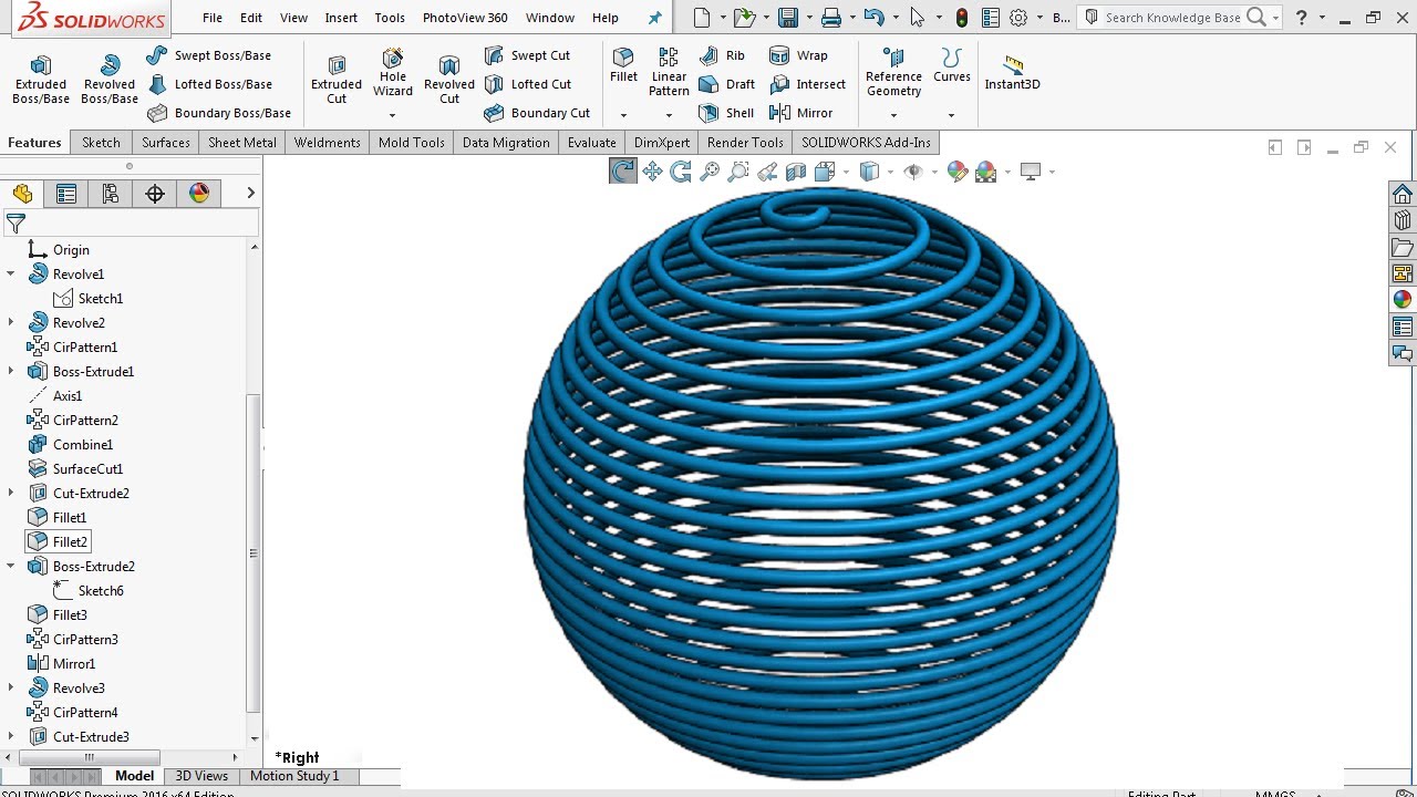 SolidWorks Tutorial Spherical Helix Spring
