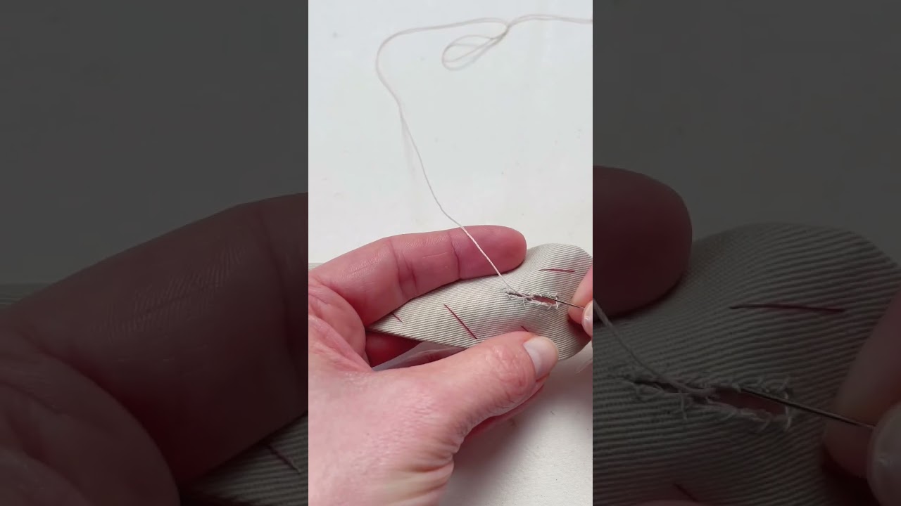 How to Make a Buttonhole Hand Stitch 🧵 Trench Coat Sewing