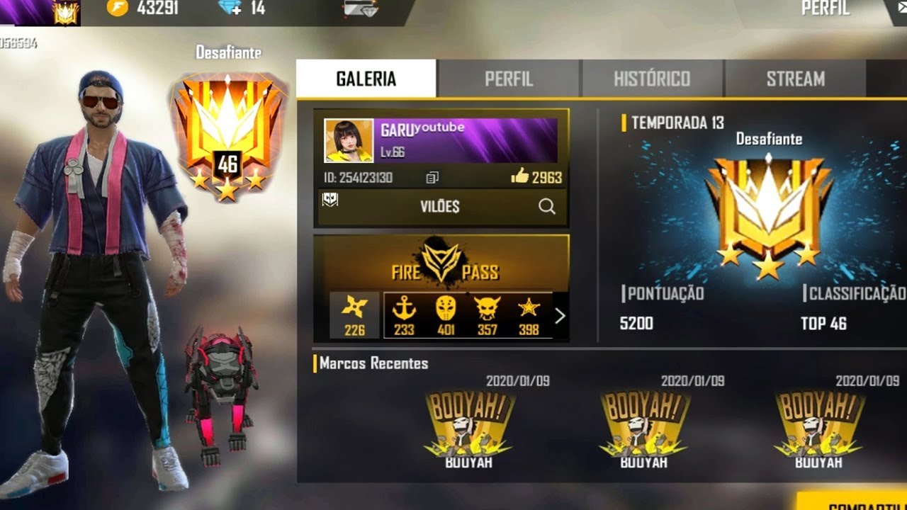 PEGUEI DESAFIANTE 3 ESTRELAS TOP GLOBAL - (HIGHLIGHT) MELHORES MOMENTOS FREE FIRE 2020 GARU