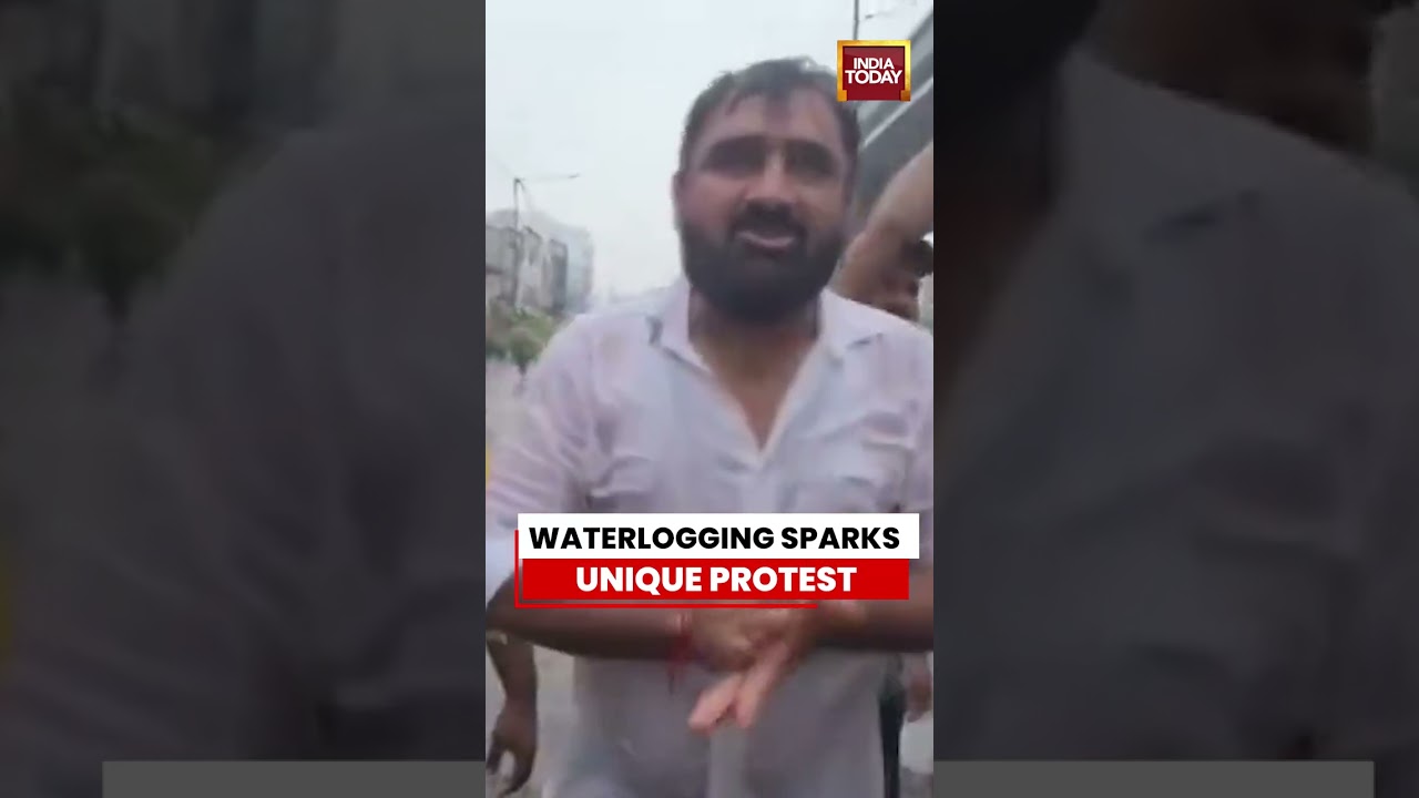 Mumbai Rains: MNS Leader Swims Through Waterlogged Mumbai Road In Protest #shorts