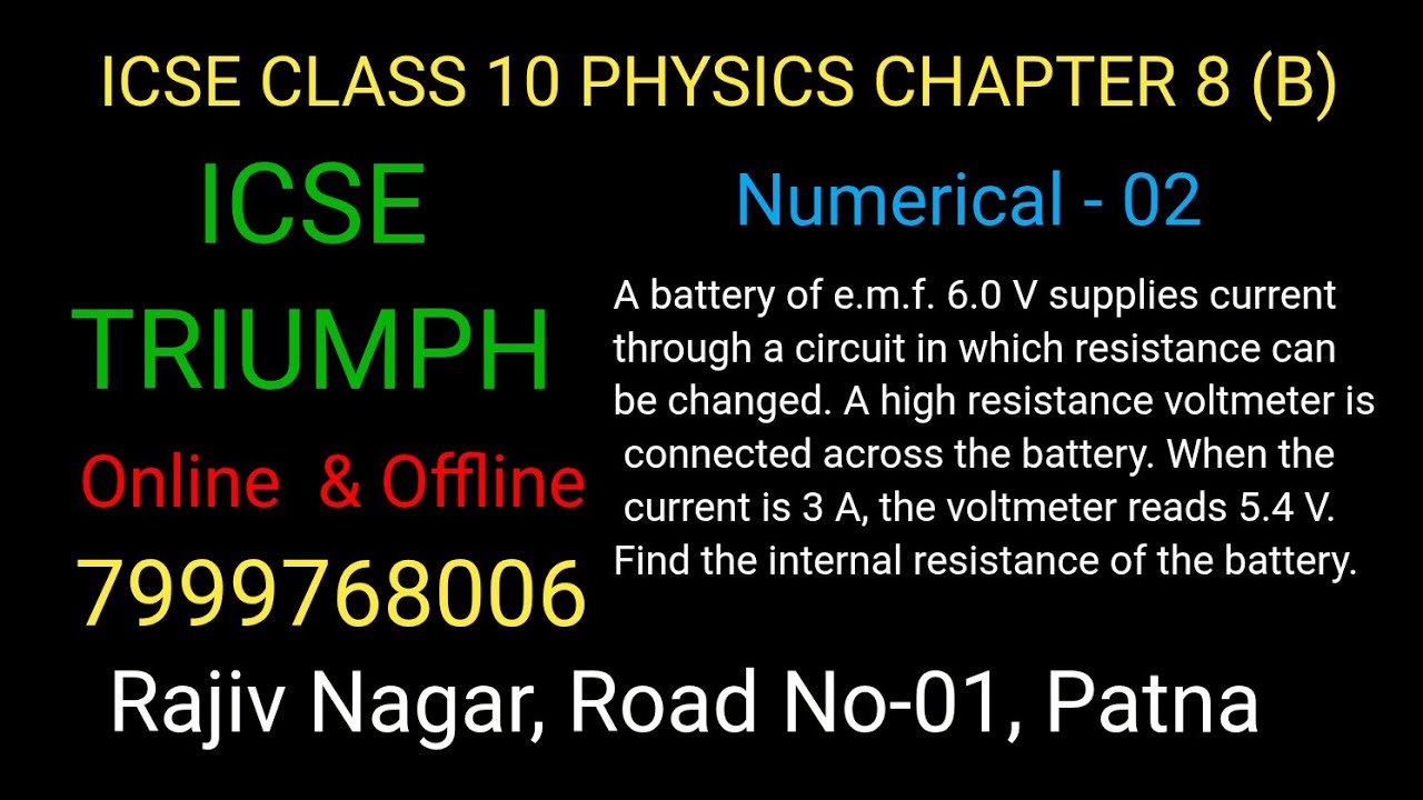 A battery of e.m.f. 6.0 V supplies current through a circuit in which resistance can be changed