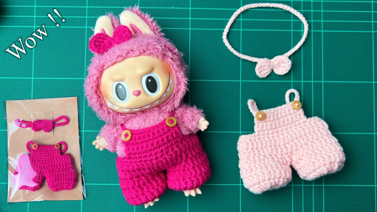 Crochet Labubu Clothes Pattern for Beginner. ถักชุดลาบูบู้ สำหรับมือใหม่