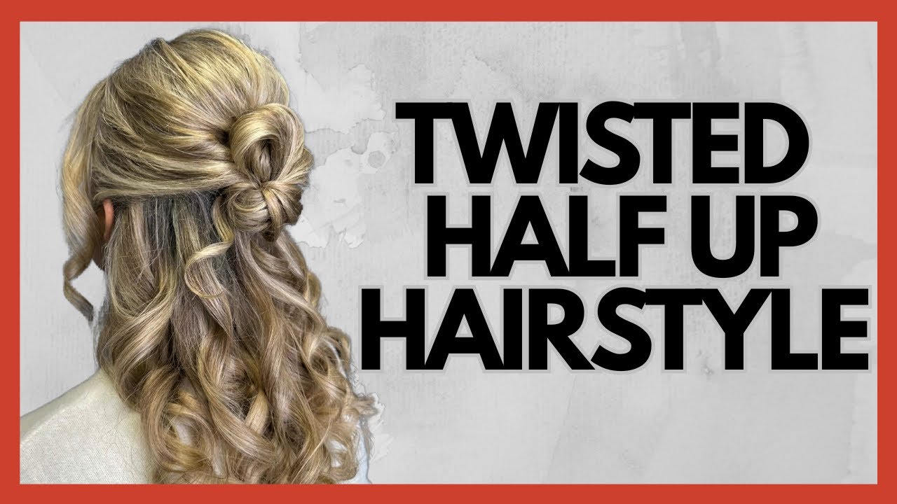 EASY twisted half up half down curly hairstyle