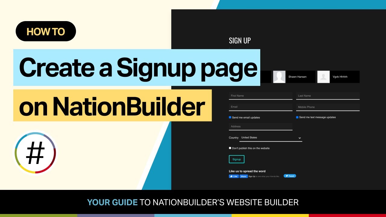 How to create a signup page on NationBuilder