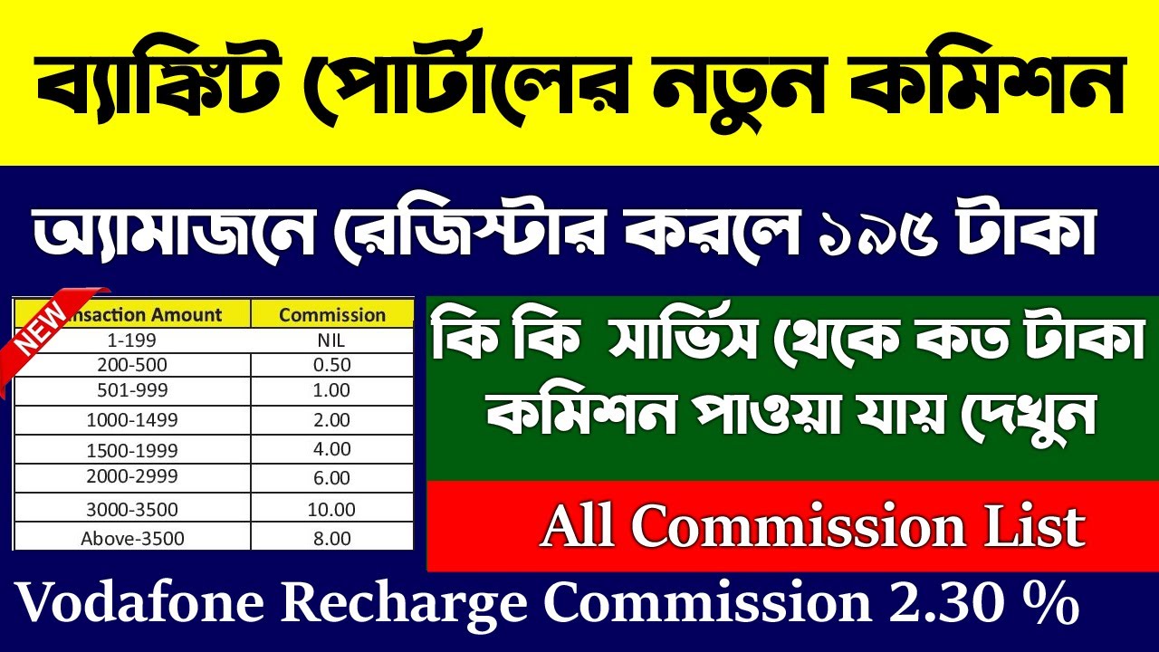 Bankit Portal New Commission List || Bankit  পোর্টালের নতুন কমিশন লিস্ট একগুচ্ছ নতুন সার্ভিস ||