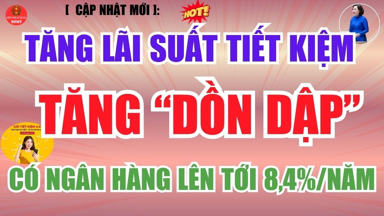 Lãi Suất Tiền gửi Tăng “dồn dập”, có Ngân Hàng lên tới 8,4%/năm