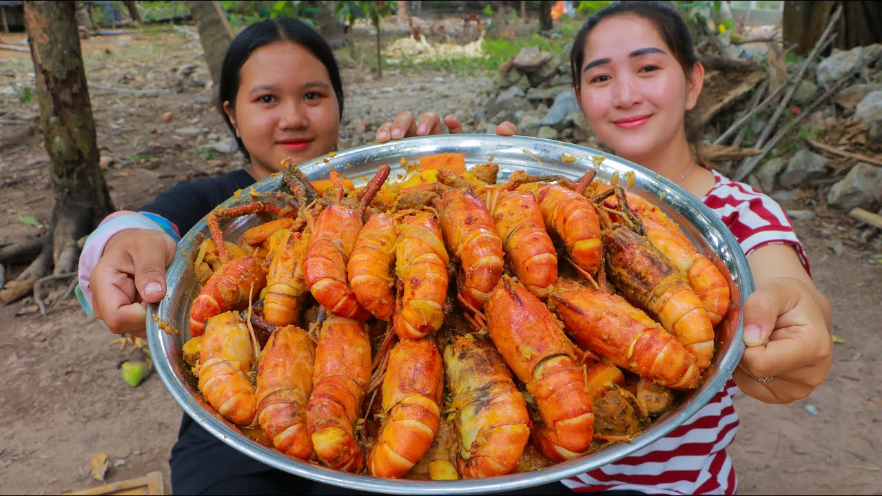 Special River Prawn Curry - River Prawn Curry Stir Fry Vegetable - Cooking With Sros
