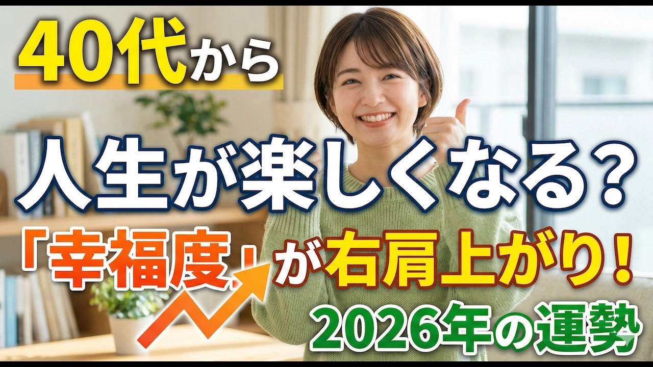 ここから人生が楽しくなる？40代から「幸福度」が右肩上がりになる理由と2026年の運勢