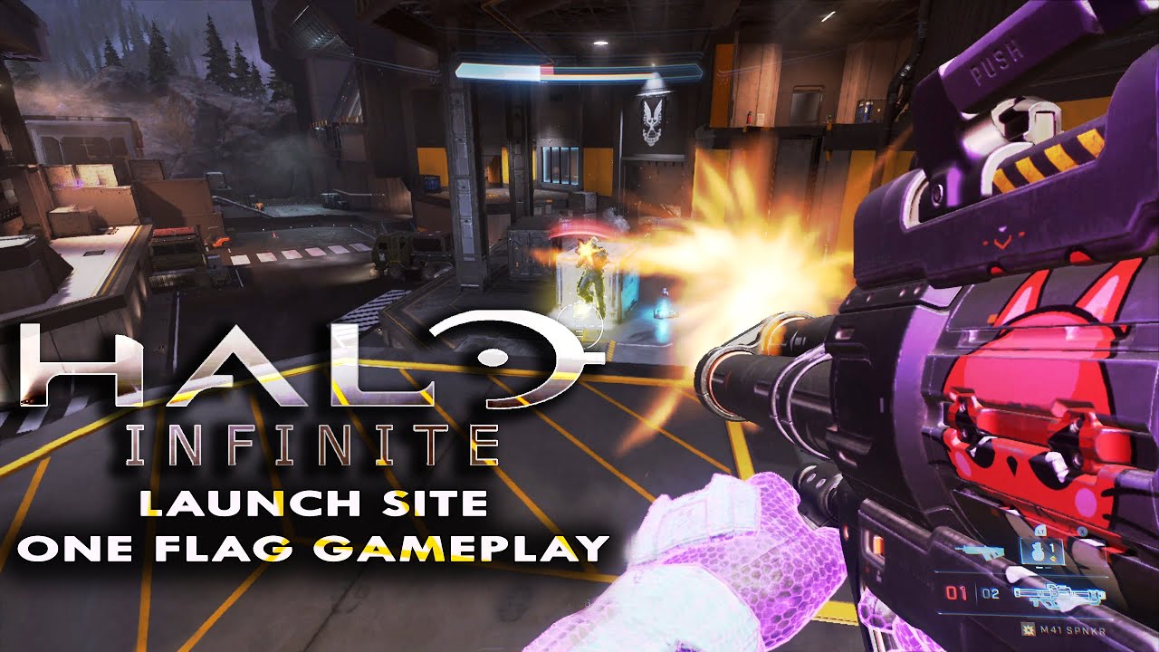 HALO INFINITE LAUNCH SITE Gameplay (No Commentary) (PC) │ 4v4 ONE FLAG