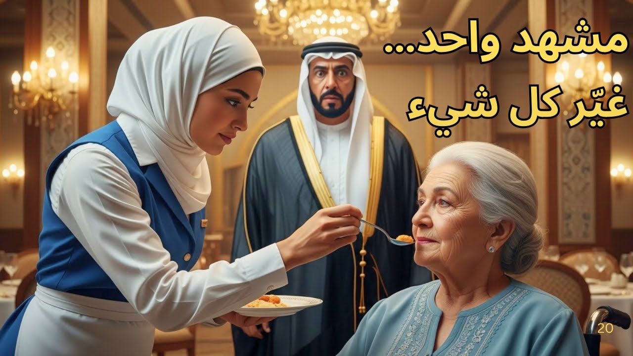 ملياردير عربي شاهد نادلة تُطعم أمها المعاقة بصمت… لحظة واحدة كشفت الحقيقة وغيّرت كل شيء!