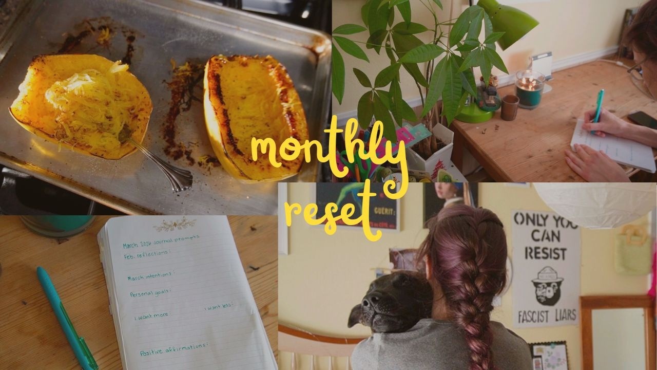 march reset 🧺✨ journaling, cleaning, cooking spaghetti squash, and more