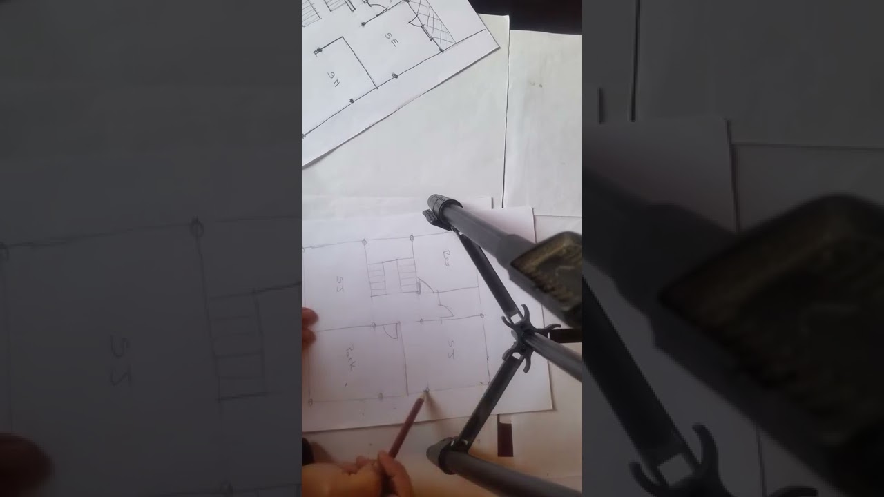 Plan de sous sol pour villa mitoyenne dessin à main levée