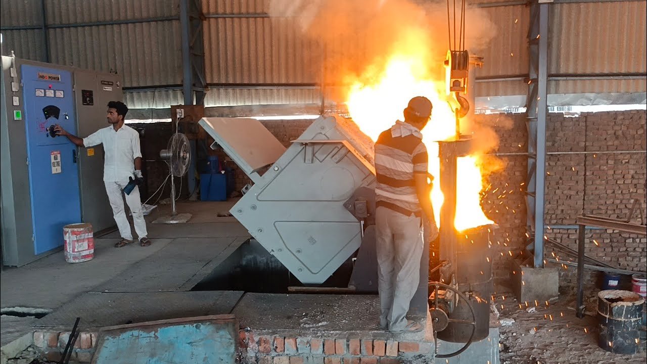 MS Iron Melting Process using induction furnace #INDOPOWER @foundrytech_IMFWorld