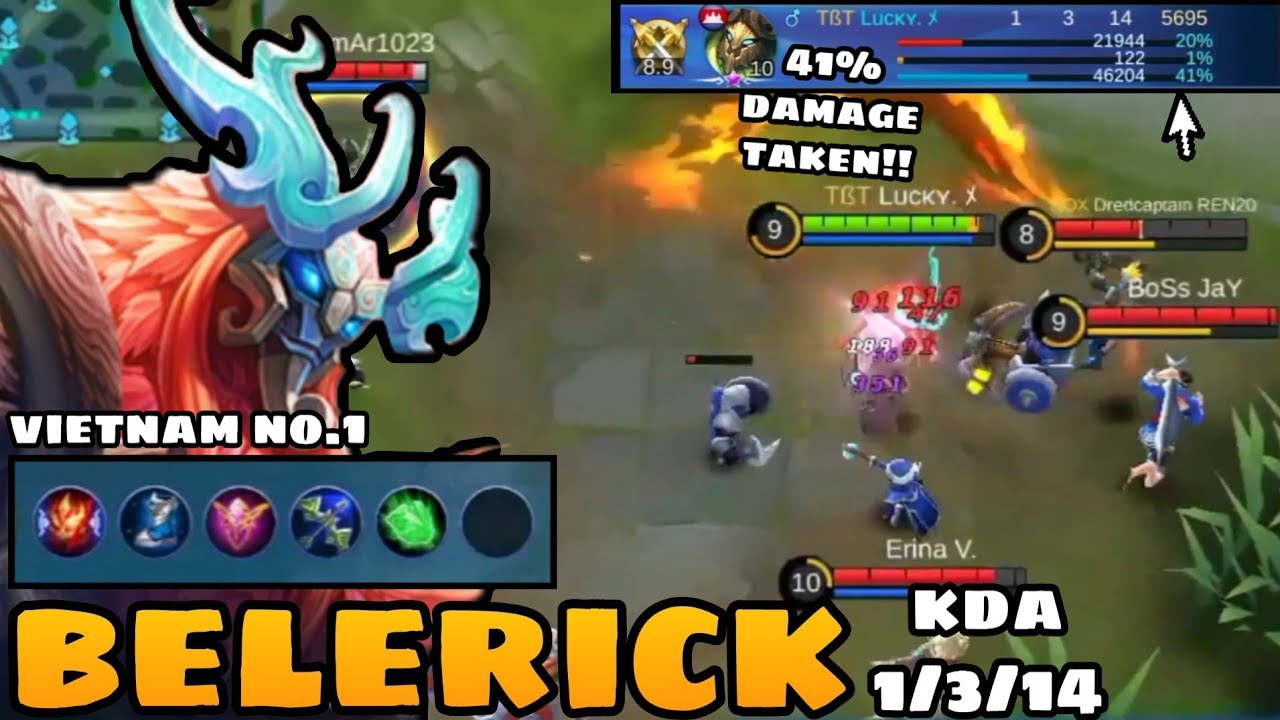 The New Meta Tank?! Gameplay by Vietnam No.1 Belerick | Belerick | Mobile Legends