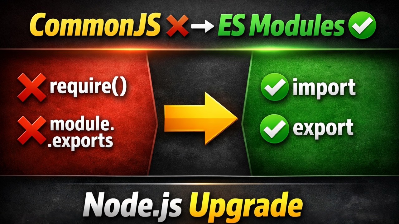 CommonJS vs ES Modules in Node.js | Convert require() to import/export (Step-by-Step)