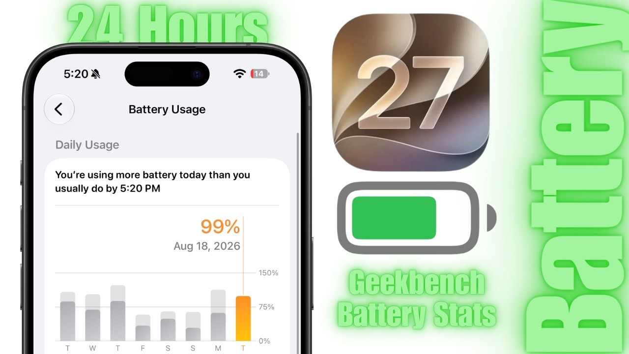 iOS 27 Beta 6: Время работы от аккумулятора и производительность (спустя 24 часа)