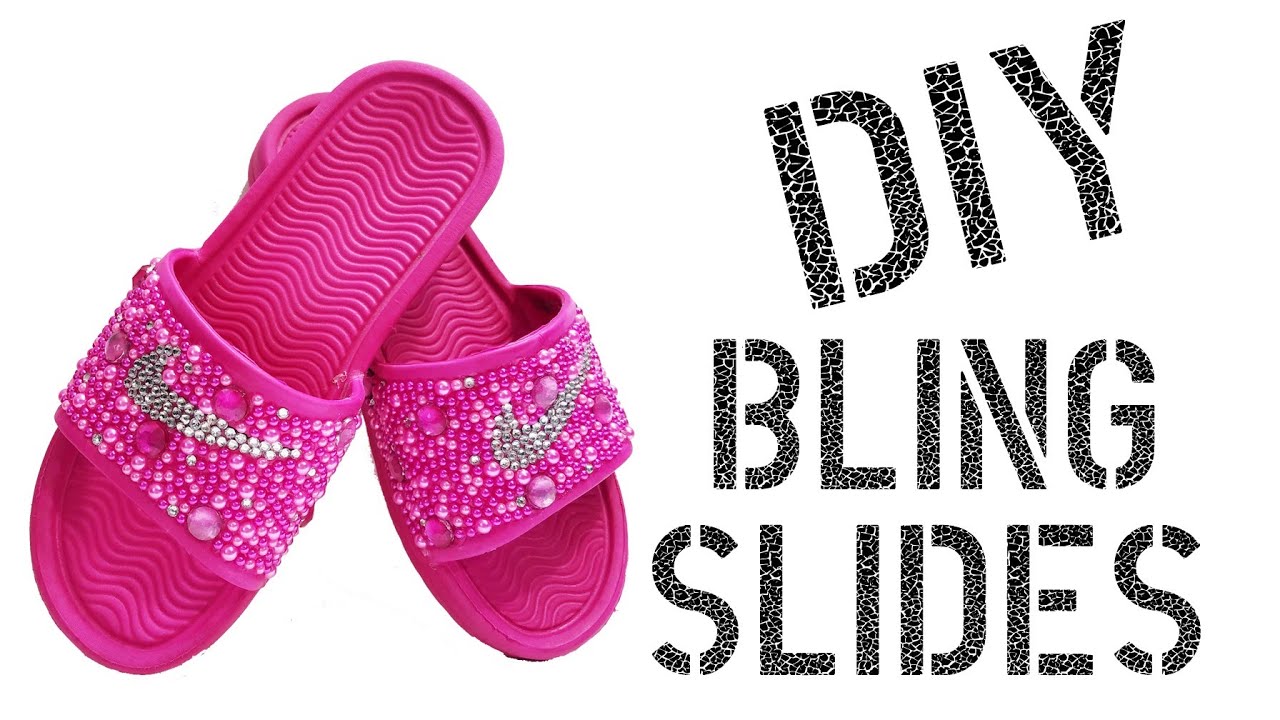 DIY How To Make Rhinestone Nike Slides
