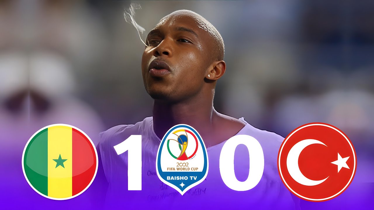 Турция - Сенегал 1:0, чемпионат мира 2002 года, четвертьфинал, высокое качество 1080p, комментари...