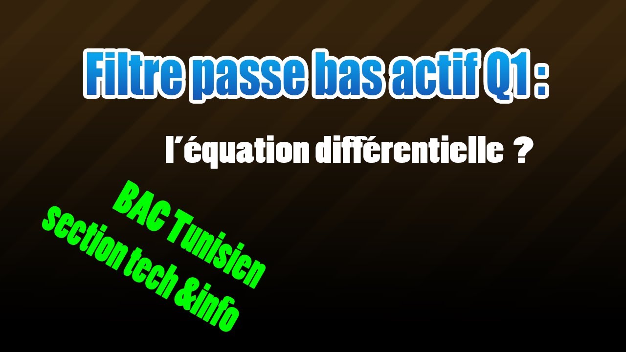 01_filtre passe bas actif : éq diff ?