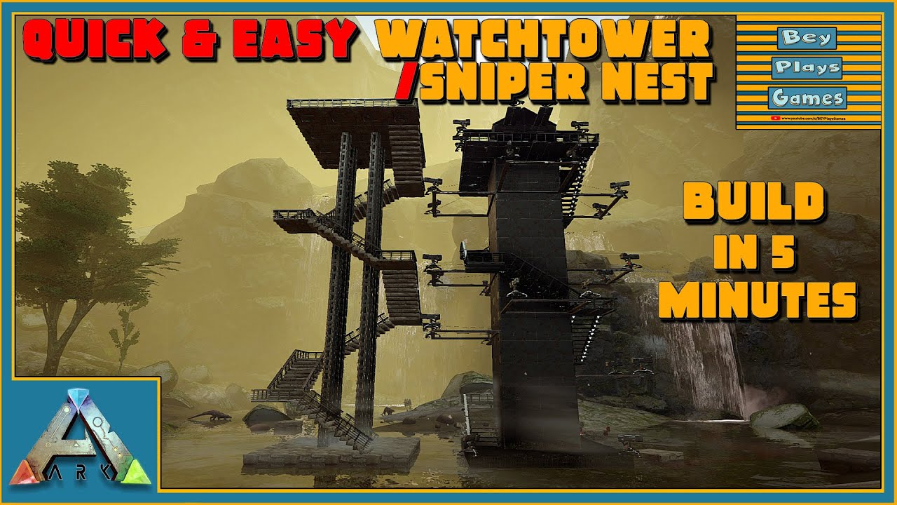 ARK: QUICK & EASY Watchtower | Sniper Nest Build | Tips & Tricks