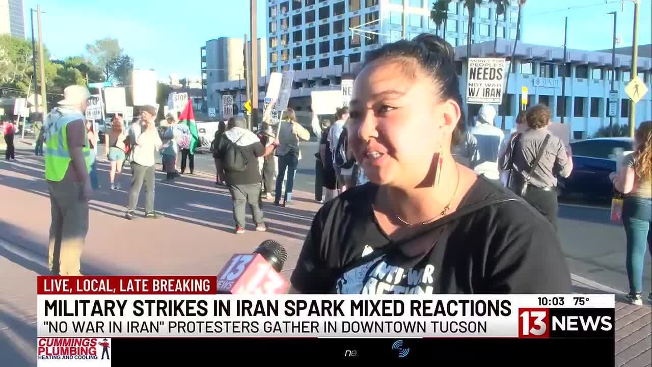 US-Israeli strikes spark mixed reactions from protestors, Iranian community in Tucson
