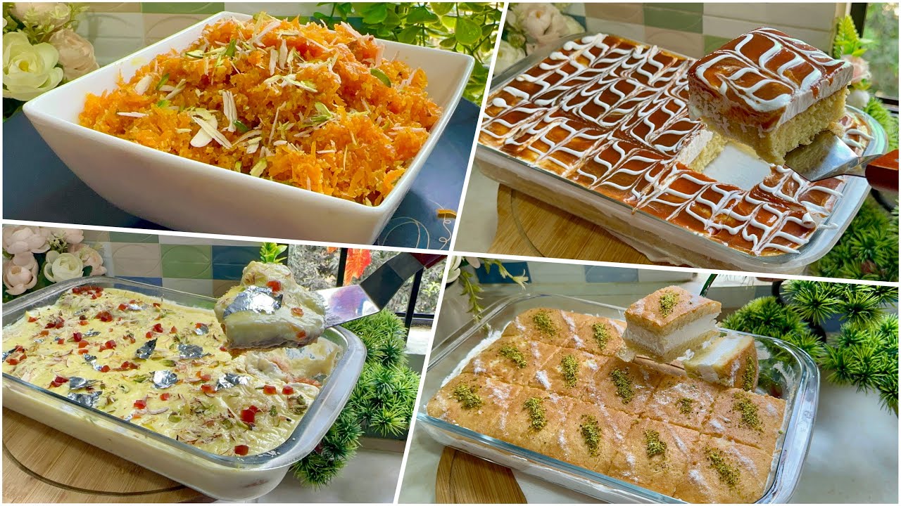 লোভনীয় স্বাদের ৪ টি রেসিপি একসাথে | Gajar Ka Halwa,Eid Special Shahi Tukda Recipe,Turkish Milk Cake
