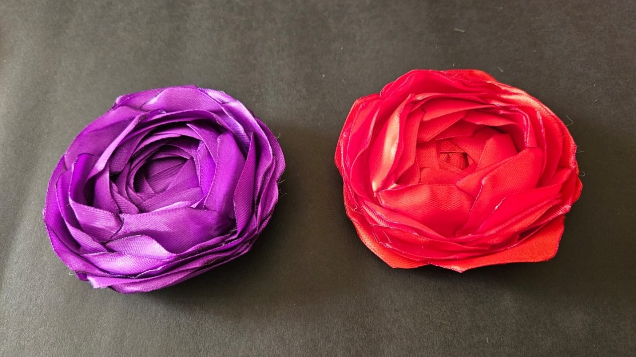 Handmade Ribbon Flowers l DIY - Satin Ribbon Flowers