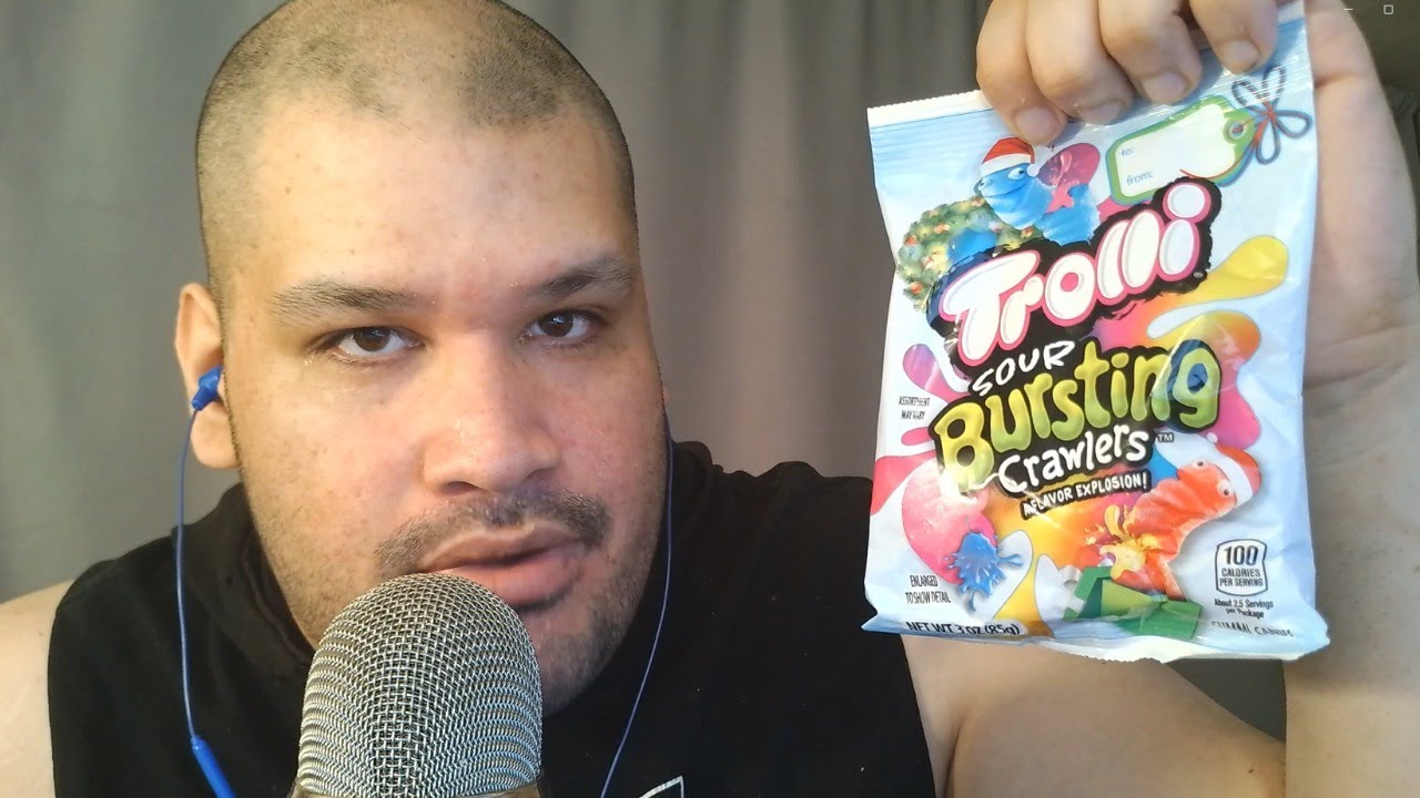 Asmr Trying Trolli Sour Bursting Crawlers first  time