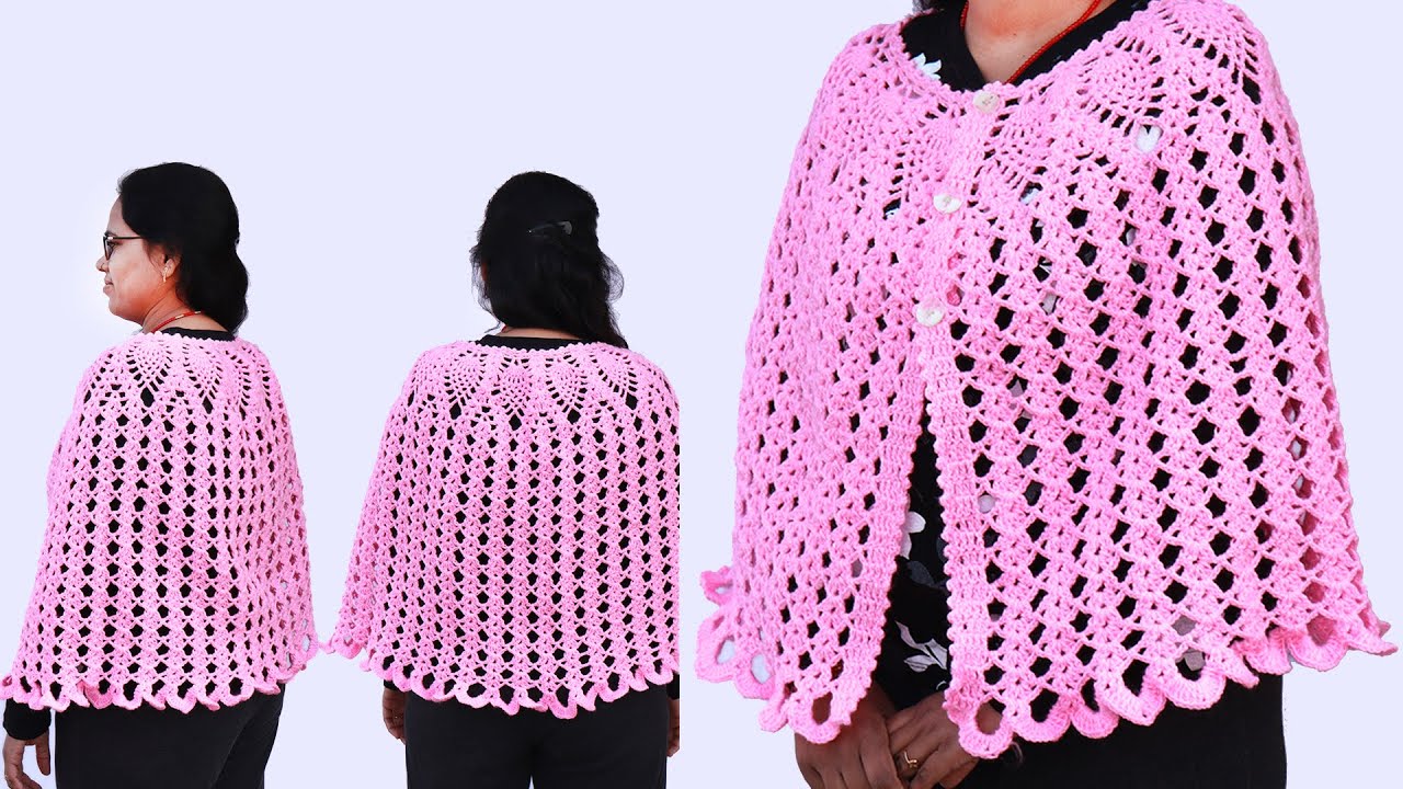 Beautiful Crochet Poncho Patterns | Pineapple Crochet Poncho Design