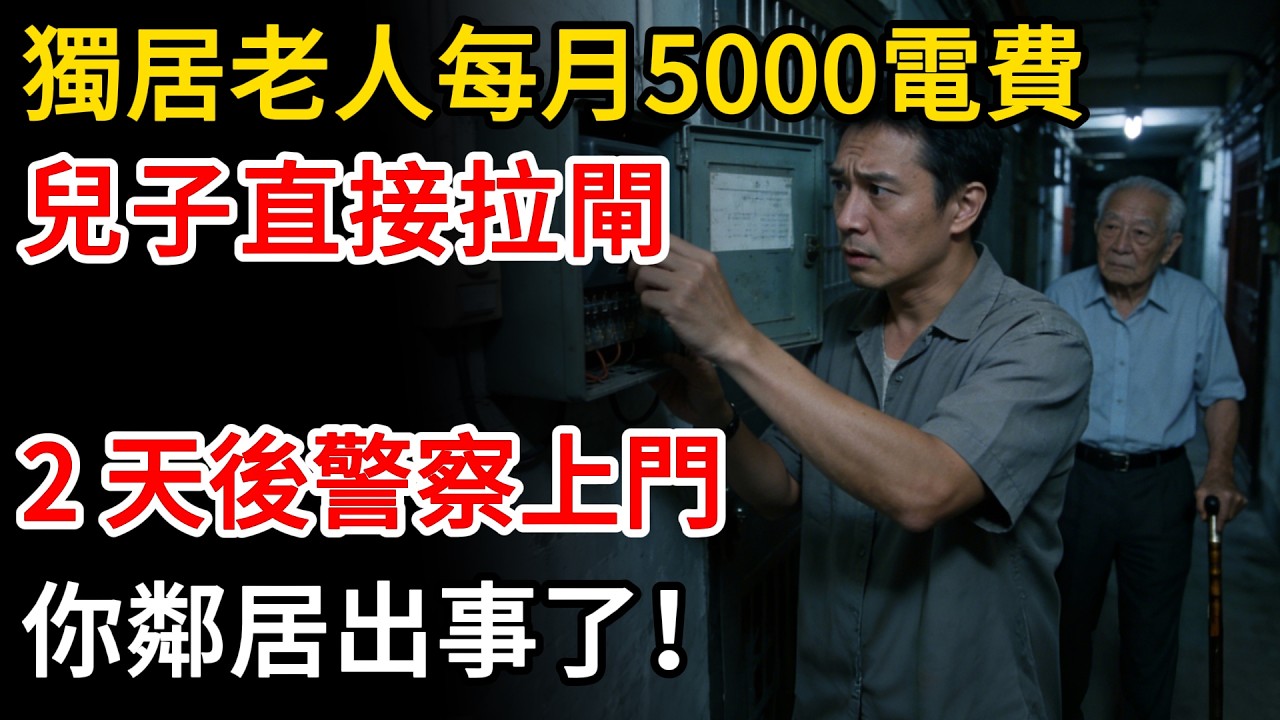 獨居老人每月五千電費，兒子查不出原因直接拉閘，兩天後警察上門：你鄰居出事了！