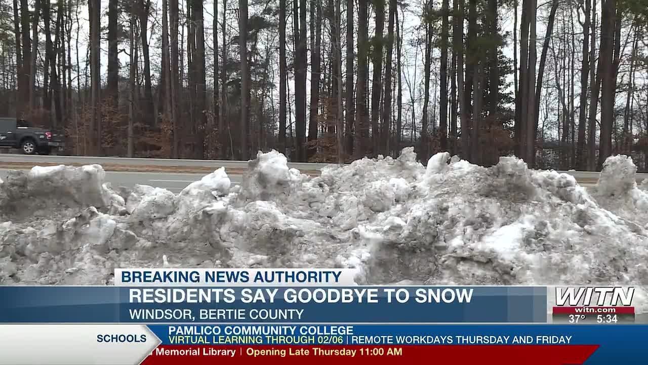 Bertie County residents say goodbye to the snow as warmer temperatures cause melting