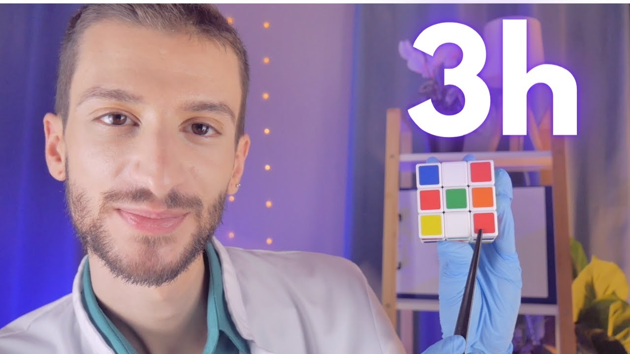 ASMR 3 Hour Full Medical - Doctor Check-up, Ear Exam, Eye Exam, Color Tests, Cranial Nerve Exam