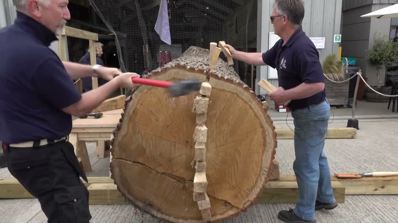 Компания Sutton Hoo Ship's Company: раскалывание 6-тонного бревна (краткая версия)