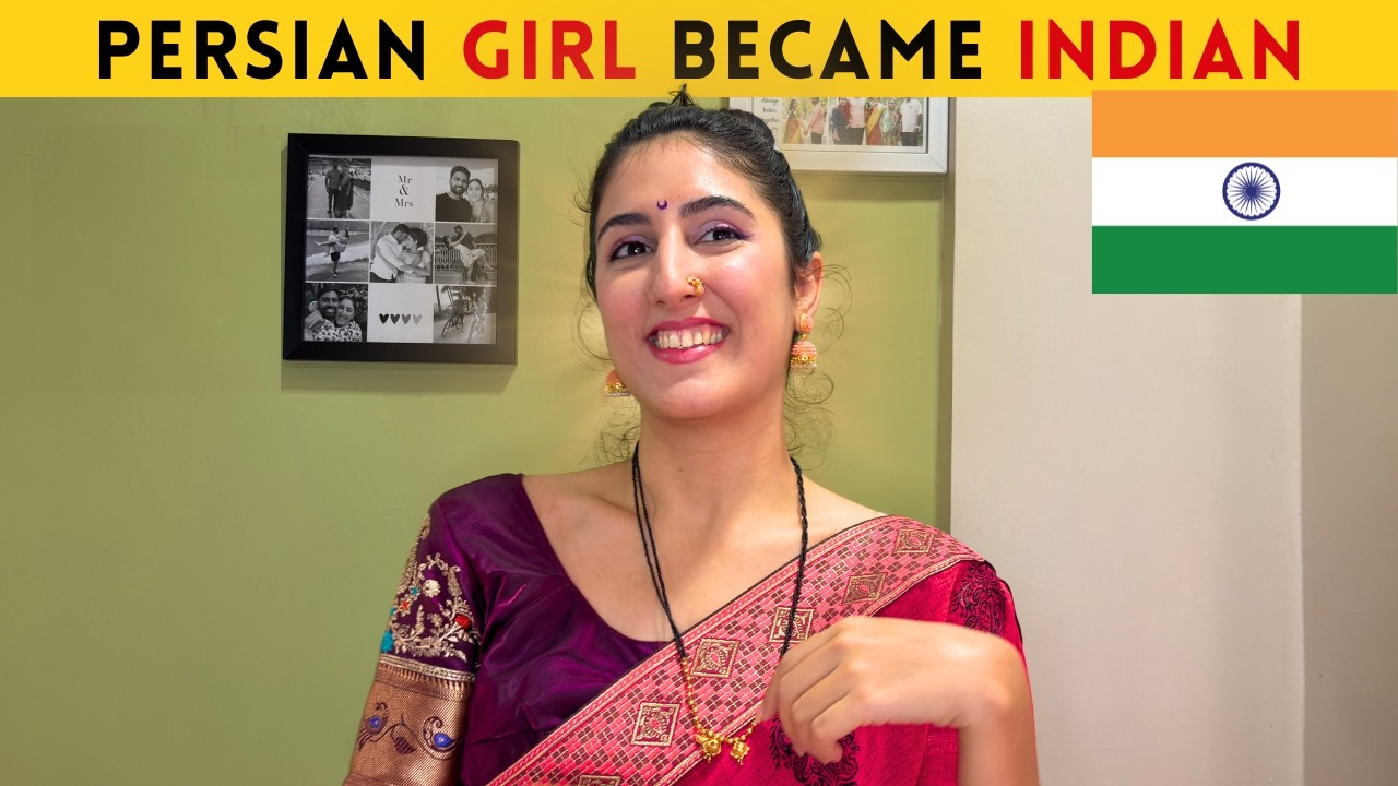 Persian Girl Wearing Indian Saree & Bindi 🇮🇳 | Talking About Indian Culture | Indian Persian Couple