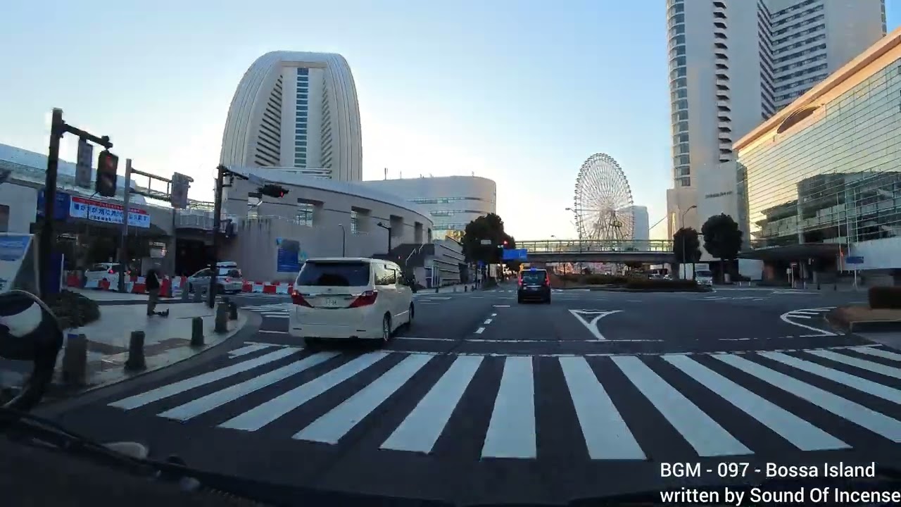 【朝の横浜ドライブ】横浜駅西口〜みなとみらい周回｜Yokohama Morning Drive Sunrise 4K