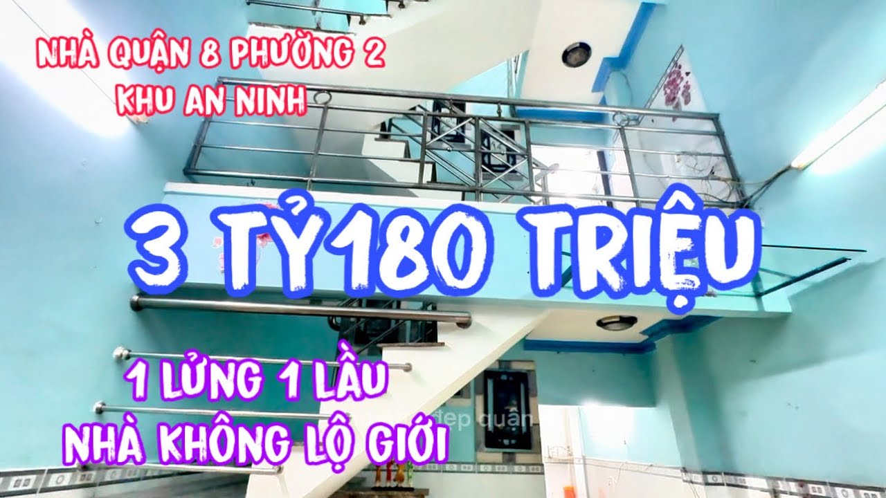 Bán nhà quận 8 phường 2 khu an ninh 3 phòng ngủ chỉ 3 tỷ 180 triệu 