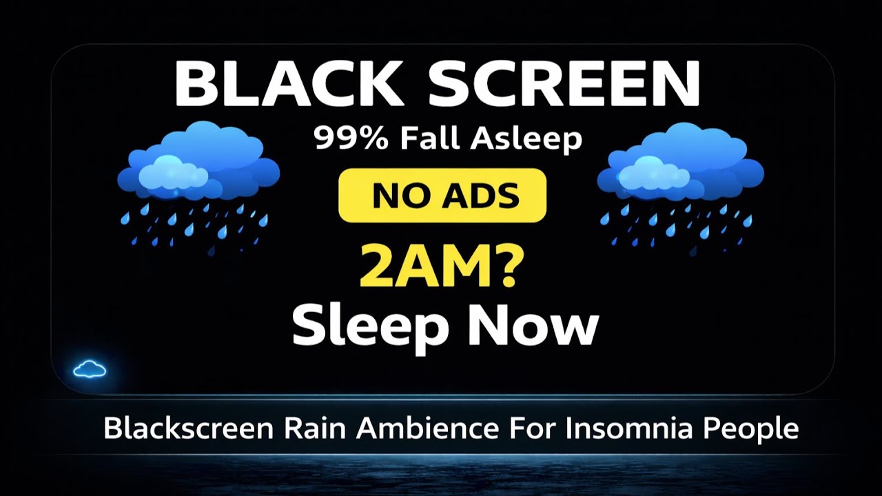 Rain Sounds for Sleeping 🌙 Black Screen | Deep Sleep, Stress Relief, Thunder & Nature Sounds