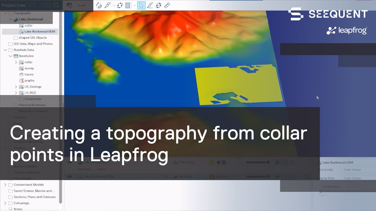 Creating a topography from collar points in Leapfrog