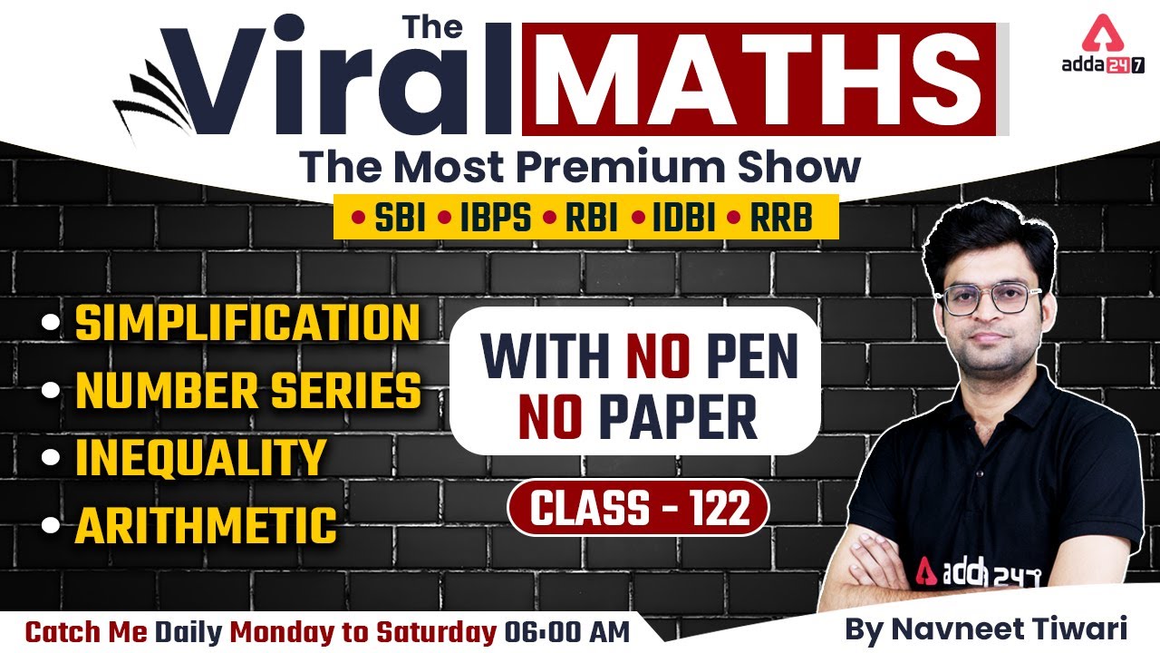 Bank Exams | Simplification | Number Series | Inequality | Arithmetic | Viral Maths 122 | Navneet