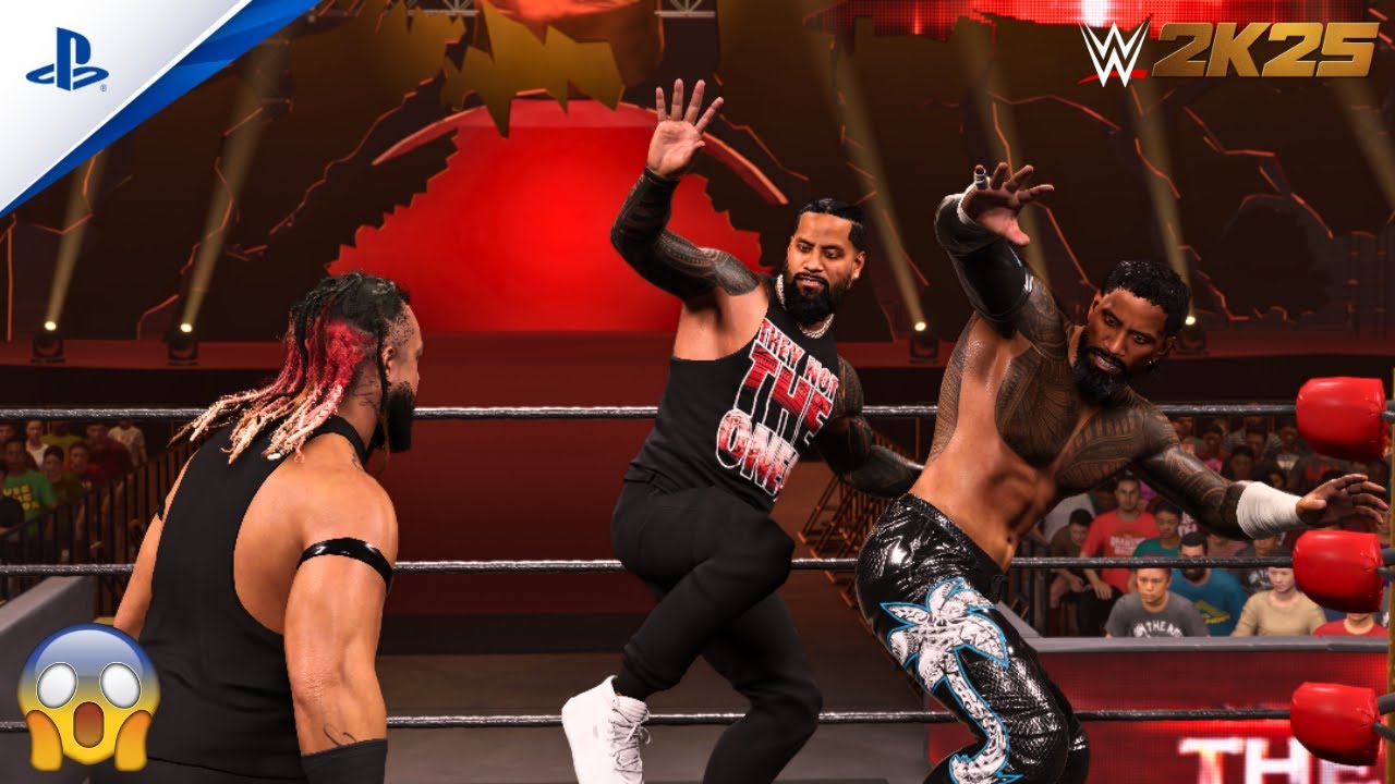 WWE 2K25 - Jey Uso & Jimmy Uso vs Solo Sikoa vs Jacob Fatu | bloodline dynasty