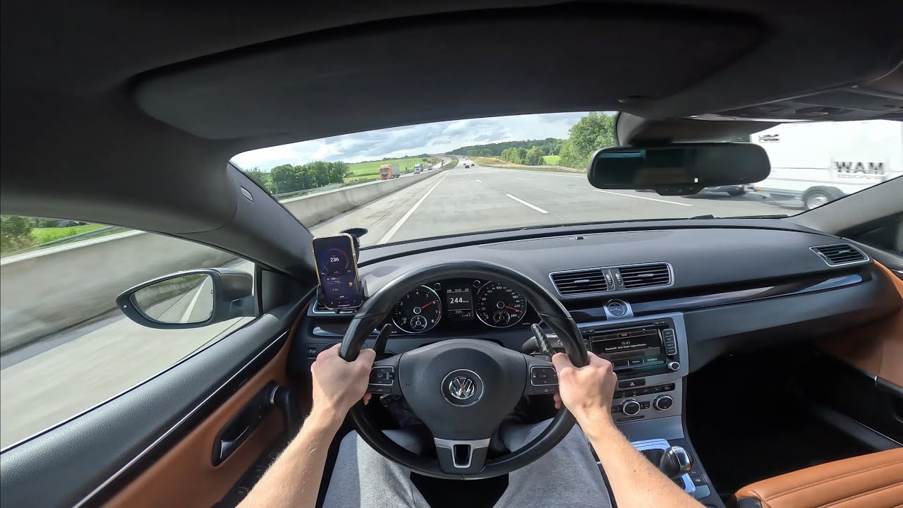 VW Passat CC 3.6 V6 (300 HP) on AUTOBAHN / 0-100