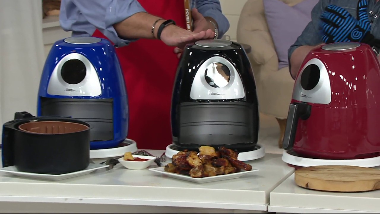 Power Air Fryer XL Pro 3.4qt w/Touchscreen, Barrel Pan & Grill Rack on QVC