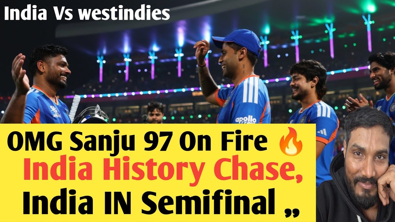 OMG Sanju 97 On Fire 🔥 India History Chase: India IN Semifinal - #indiavswestindies 