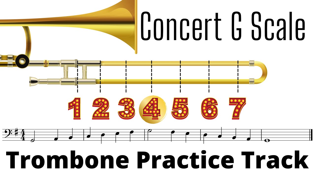 Trombone G Concert Scale | Practice Track and Play Along