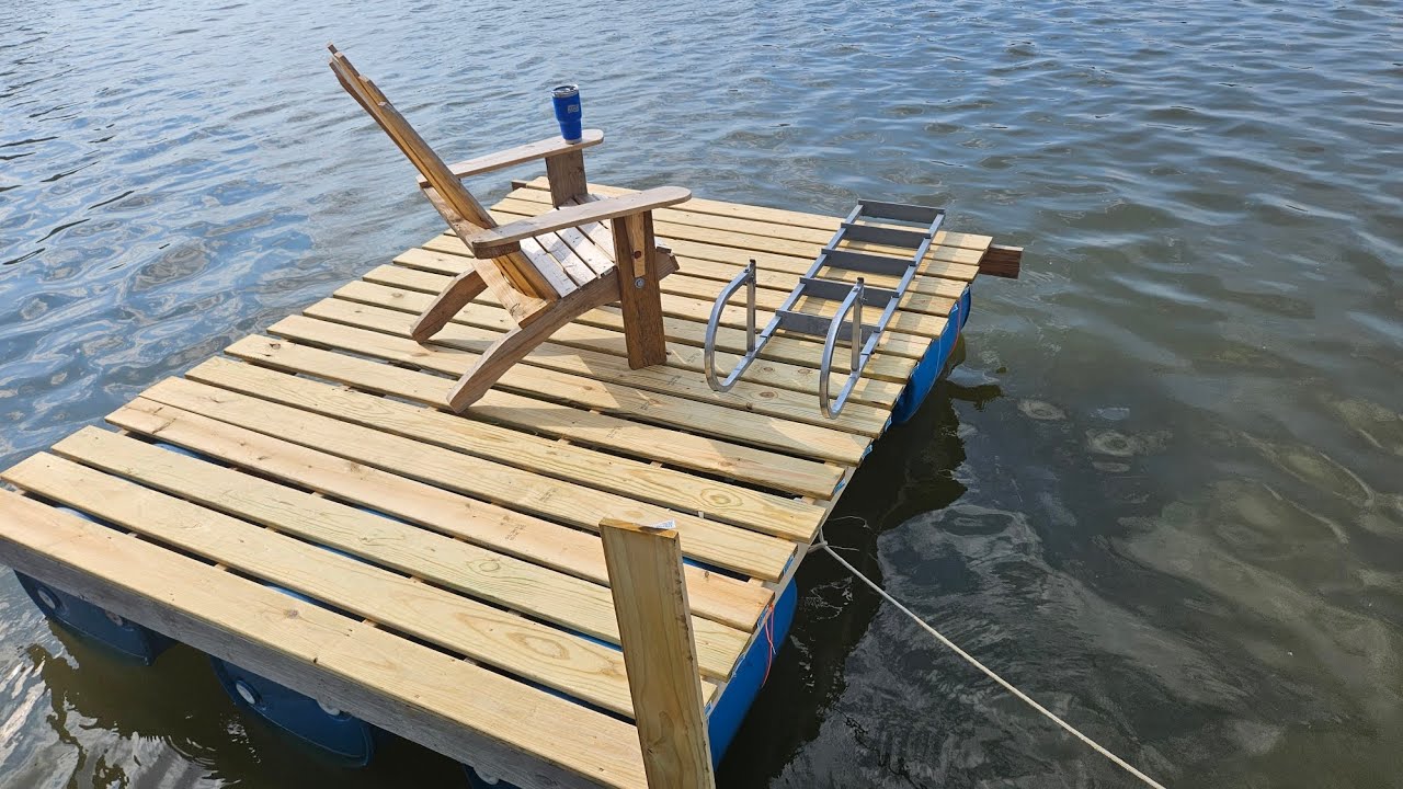 Built a floating dock for the grandkids.