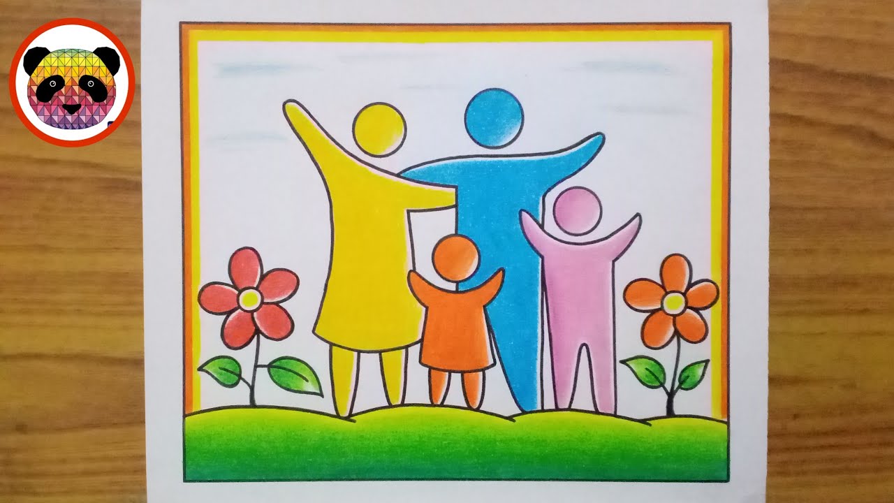 International Day Of Family Drawing / International Family Day Poster Drawing / Parents Day Drawing