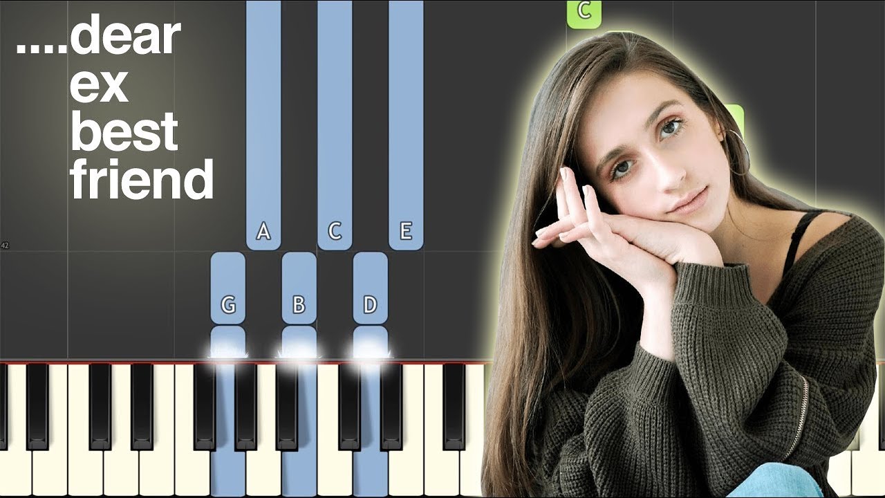 ....dear ex best friend (Tate McRae) Synthesia Piano Keyboard Tutorial