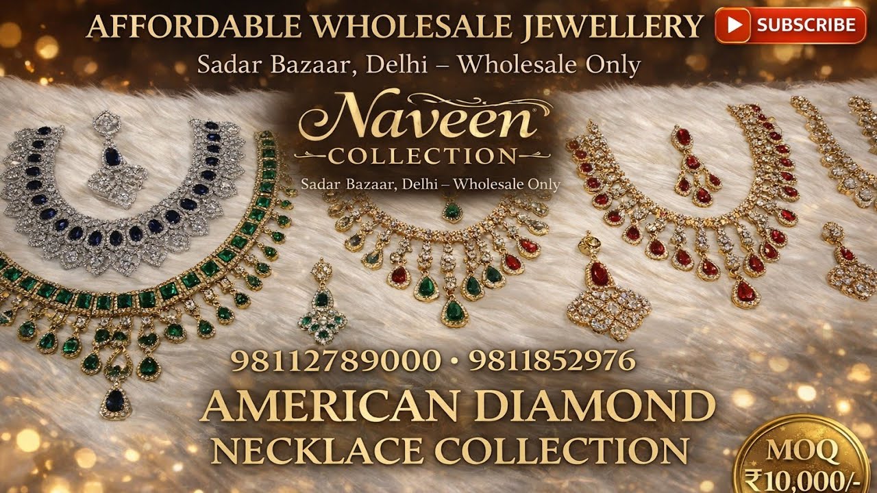 Trending American Diamond Necklace Sets 💎 | Super Shine ✨ Super Price 😱 | Wholesale#naveencollection