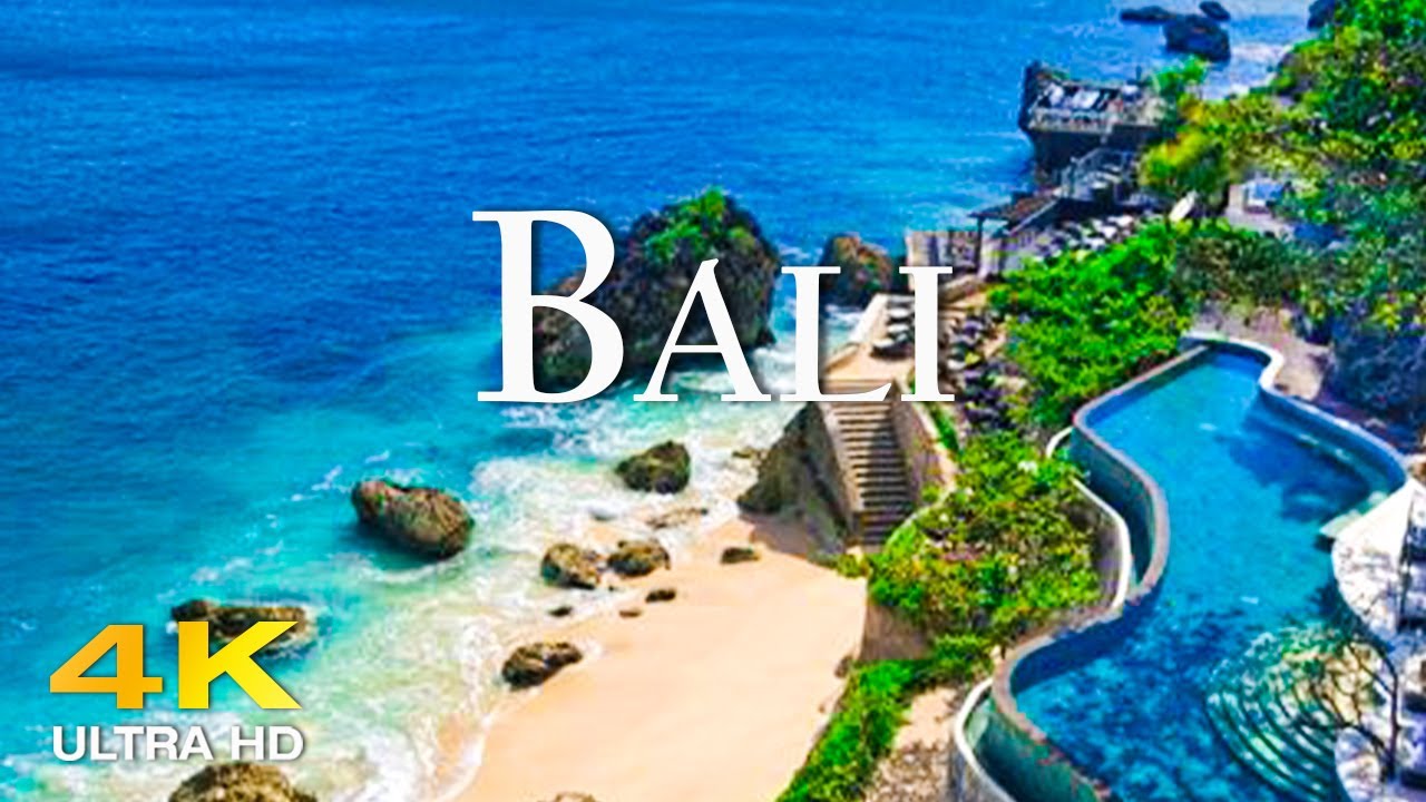 FLYING OVER BALI (4K UHD) Amazing Beautiful Nature Scenery with Relaxing Music | 4K VIDEO ULTRA HD